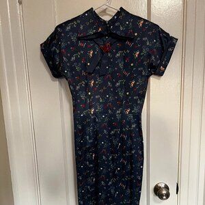 Bettie Page Clothing Satin Collared Dress